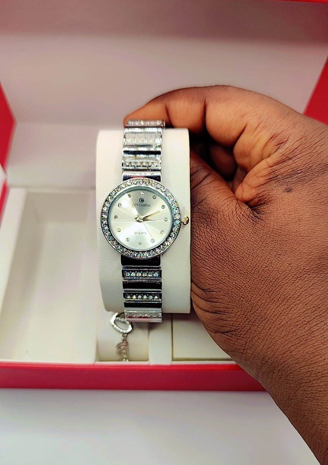 Luxury women's jewelry box silver model
