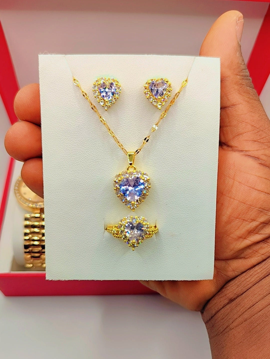 Luxury women's jewelry box with heart motifs - CHRISTMAS OFFER