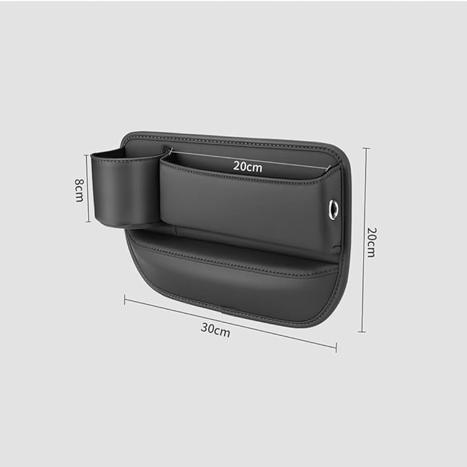 2 Pcs Leather Car Seat Gaps Organiser with Water Cup Holder