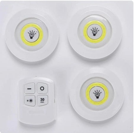 Kit of 3 LED Lamps with Wireless Remote Control
