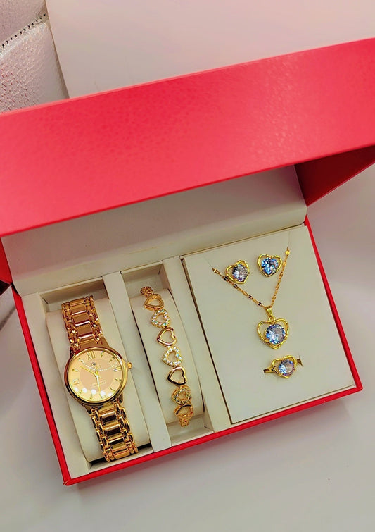 Luxury women's jewelry box with heart motifs