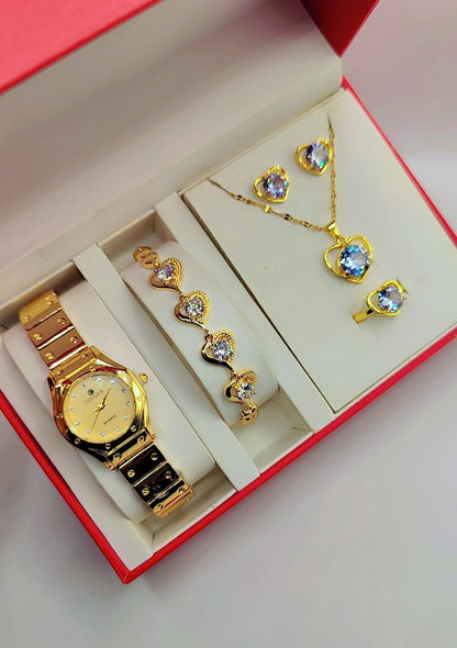 Luxury women's jewelry box with heart motifs