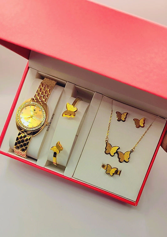 Luxury women's jewelry box with butterfly motifs