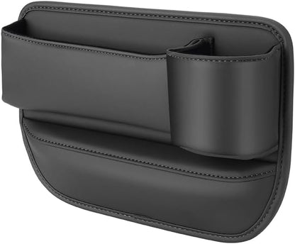 2 Pcs Leather Car Seat Gaps Organiser with Water Cup Holder